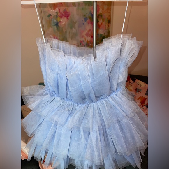 Mable L Baby Blue Tulle Dress NWT - Picture 3 of 6